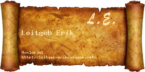 Leitgeb Erik névjegykártya